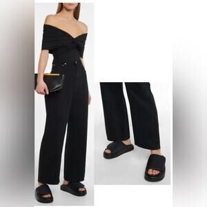 GIA BORGHINI Gia 1 Leather-Trimmed Slides